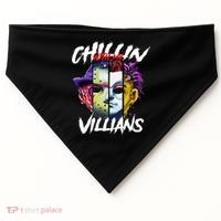 Chillin With My Villains Horror Movie Funny USA-Made Doggie Bandana thumb 0