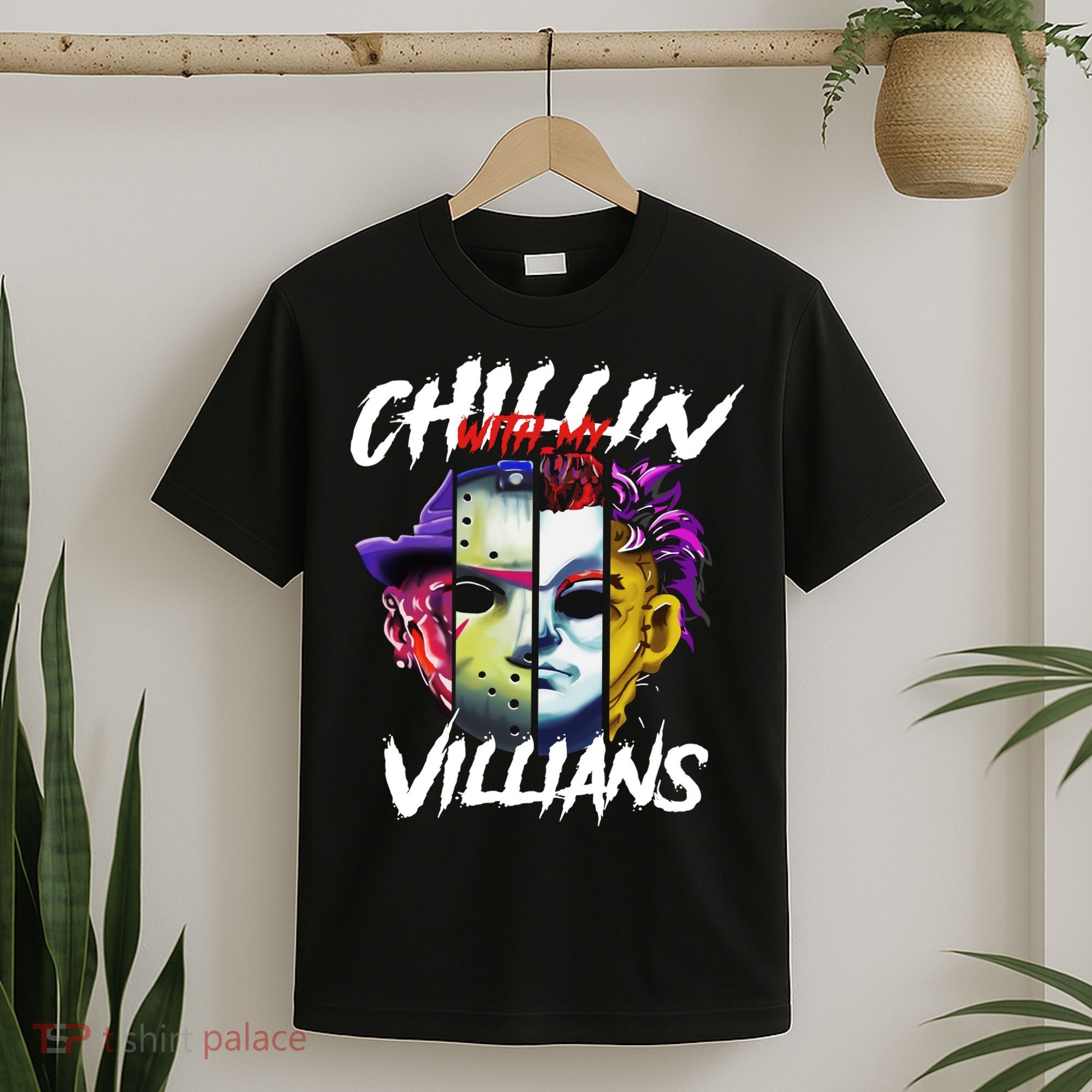 Chillin With My Villains Horror Movie Funny T-Shirt