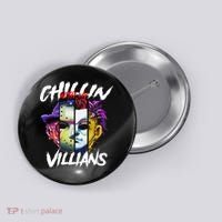 Chillin With My Villains Horror Movie Funny Button thumb 0