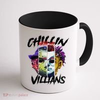 Chillin With My Villains Horror Movie Funny Coffee Mug thumb 1