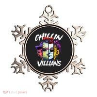 Chillin With My Villains Horror Movie Funny Ornament thumb 0