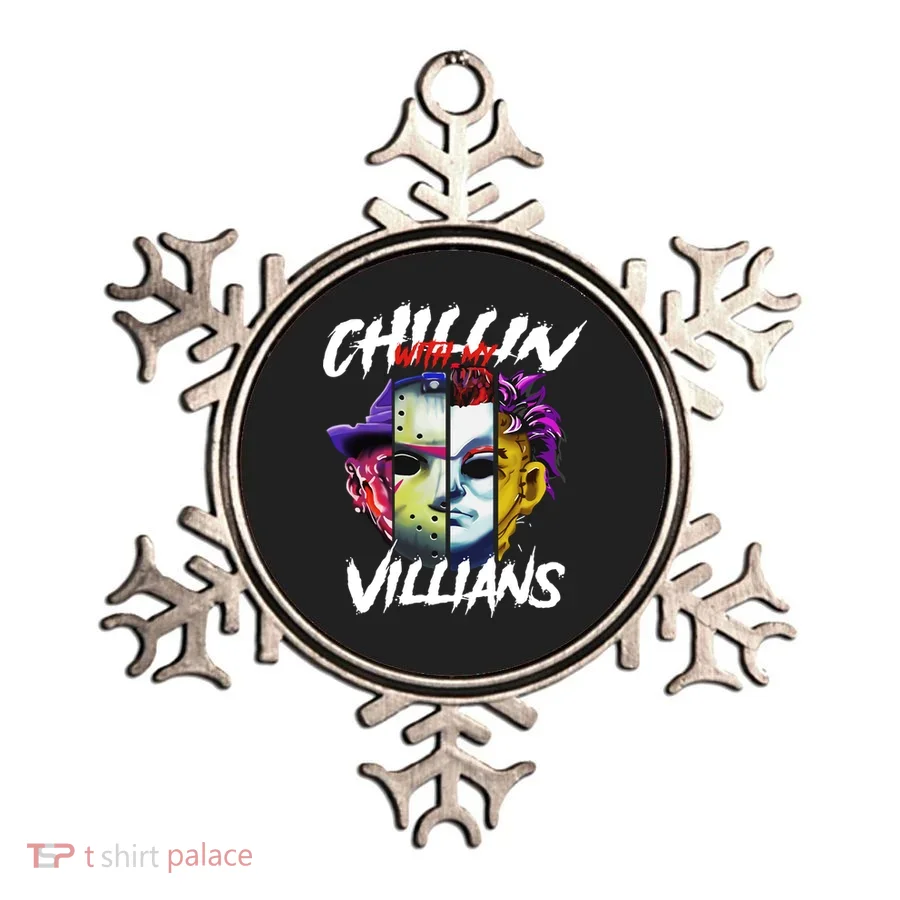 Chillin With My Villains Horror Movie Funny Ornament