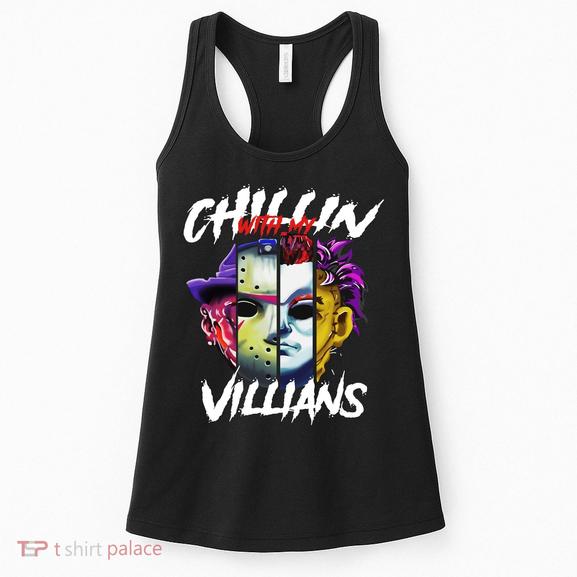 Chillin With My Villains Horror Movie Funny Women's Tank Top