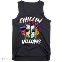 Chillin With My Villains Horror Movie Funny Tank Top thumb 0