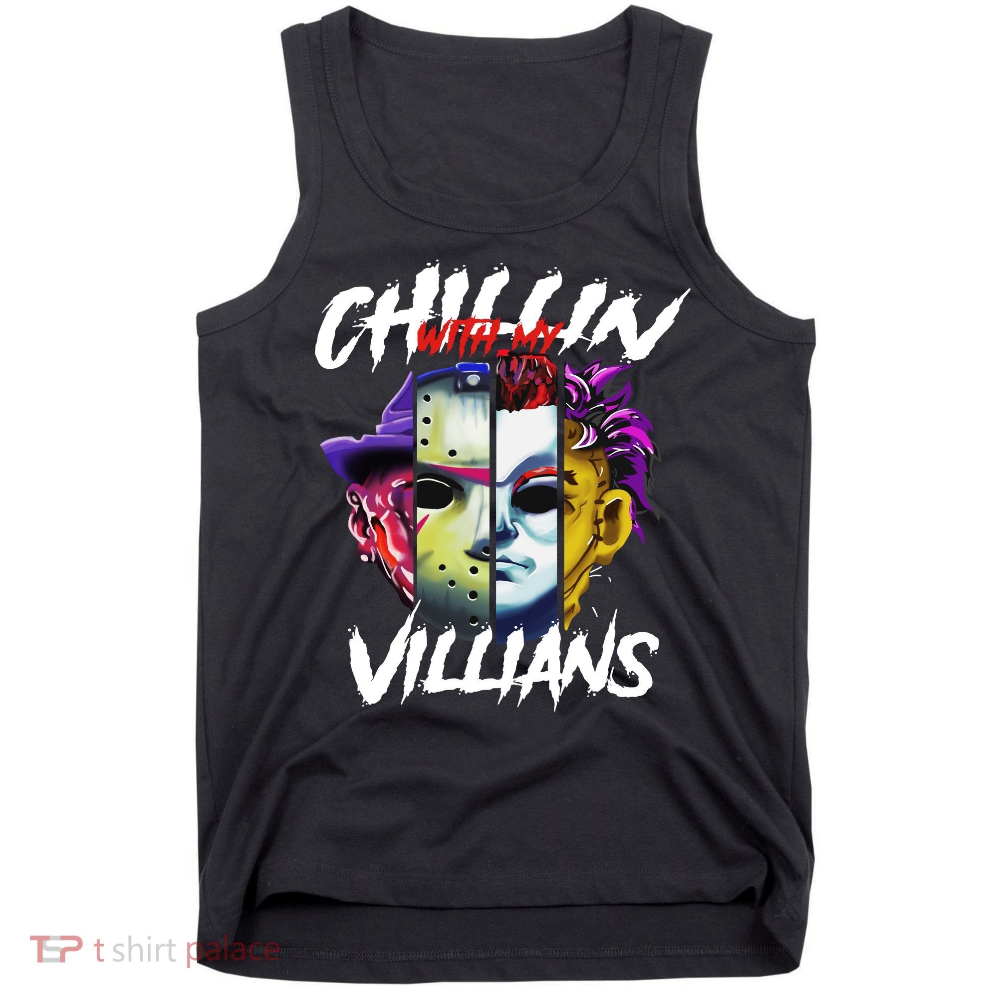 Chillin With My Villains Horror Movie Funny Tank Top