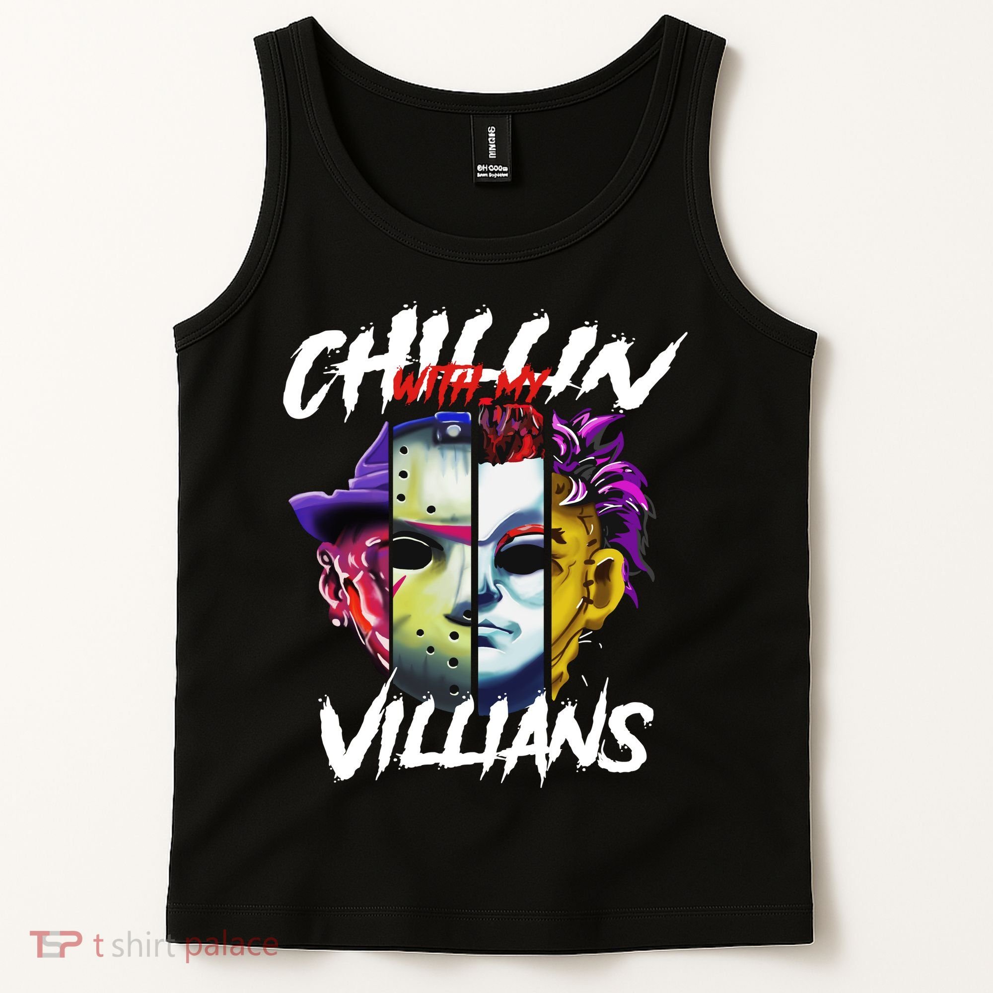 Chillin With My Villains Horror Movie Funny Tank Top