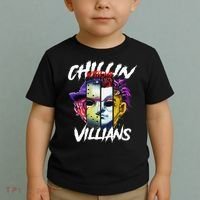 Chillin With My Villains Horror Movie Funny Toddler T-Shirt thumb 2