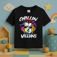 Chillin With My Villains Horror Movie Funny Toddler T-Shirt thumb 3