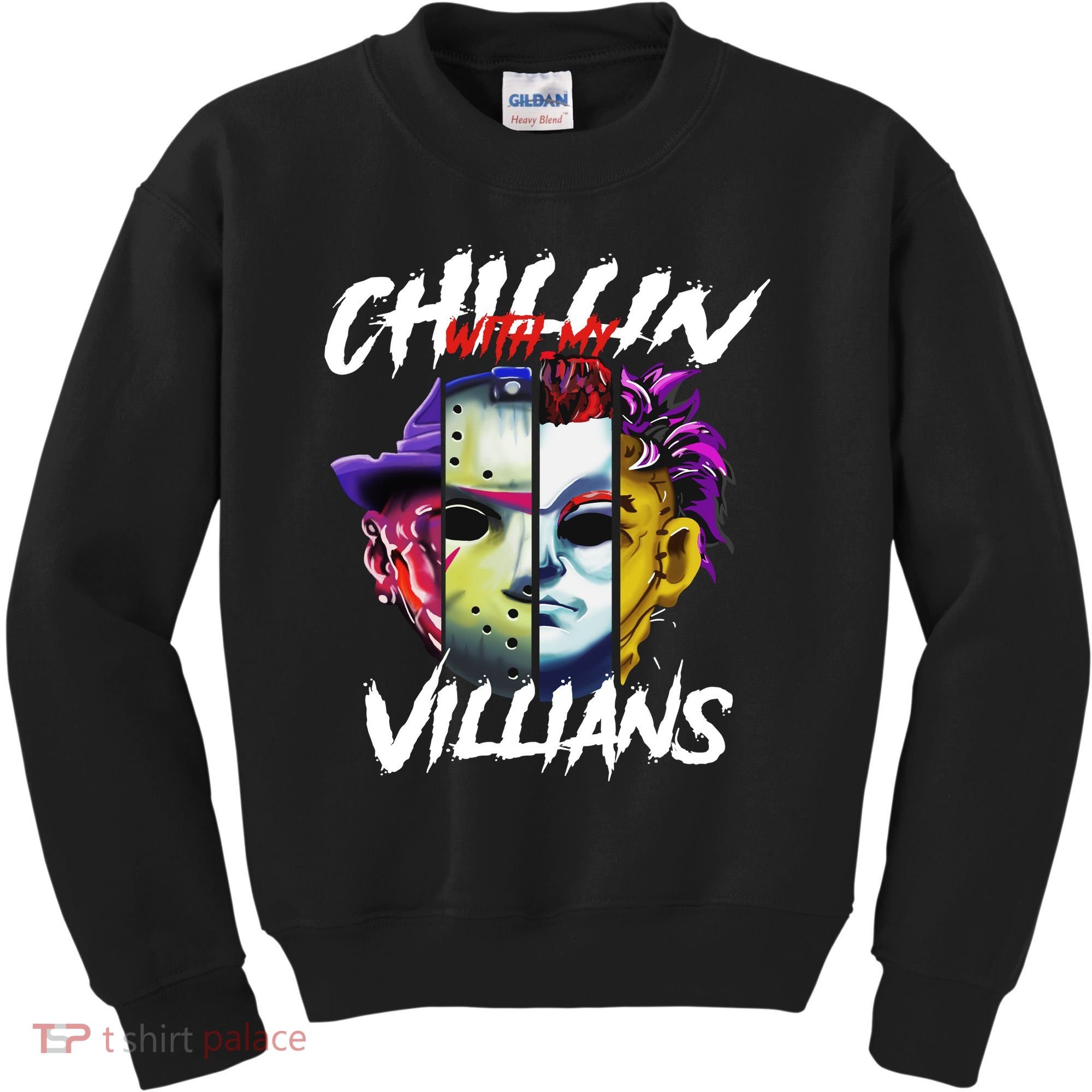 Chillin With My Villains Horror Movie Funny Kids Sweatshirt