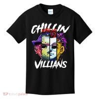 Chillin With My Villains Horror Movie Funny Kids T-Shirt thumb 0