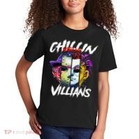 Chillin With My Villains Horror Movie Funny Kids T-Shirt thumb 2