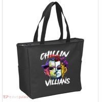 Chillin With My Villains Horror Movie Funny Tote Bag thumb 2