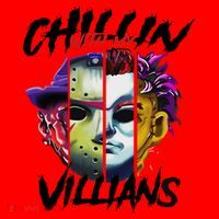 Chillin With My Villains Horror Movie Funny Santa Hat thumb 1