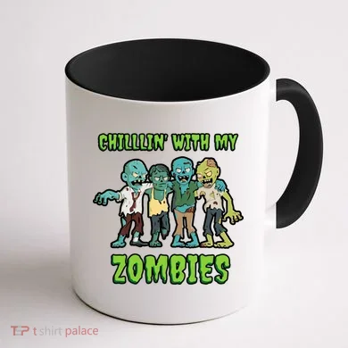 Chillin With My Zombies Coffee Mug back