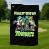 Chillin With My Zombies Golf Towel thumb 1