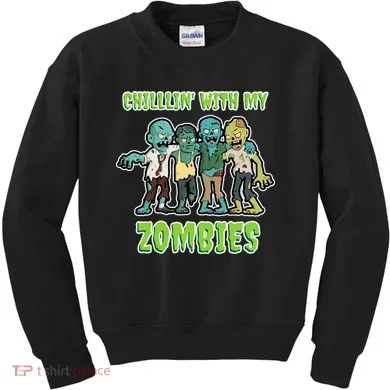 Chillin With My Zombies Kids Sweatshirt