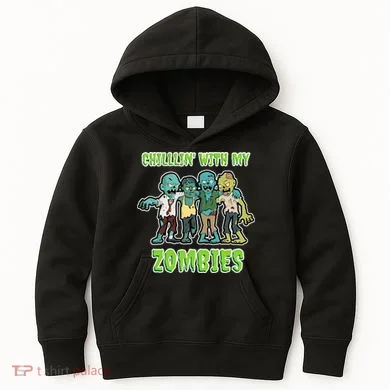 Chillin With My Zombies Kids Hoodie