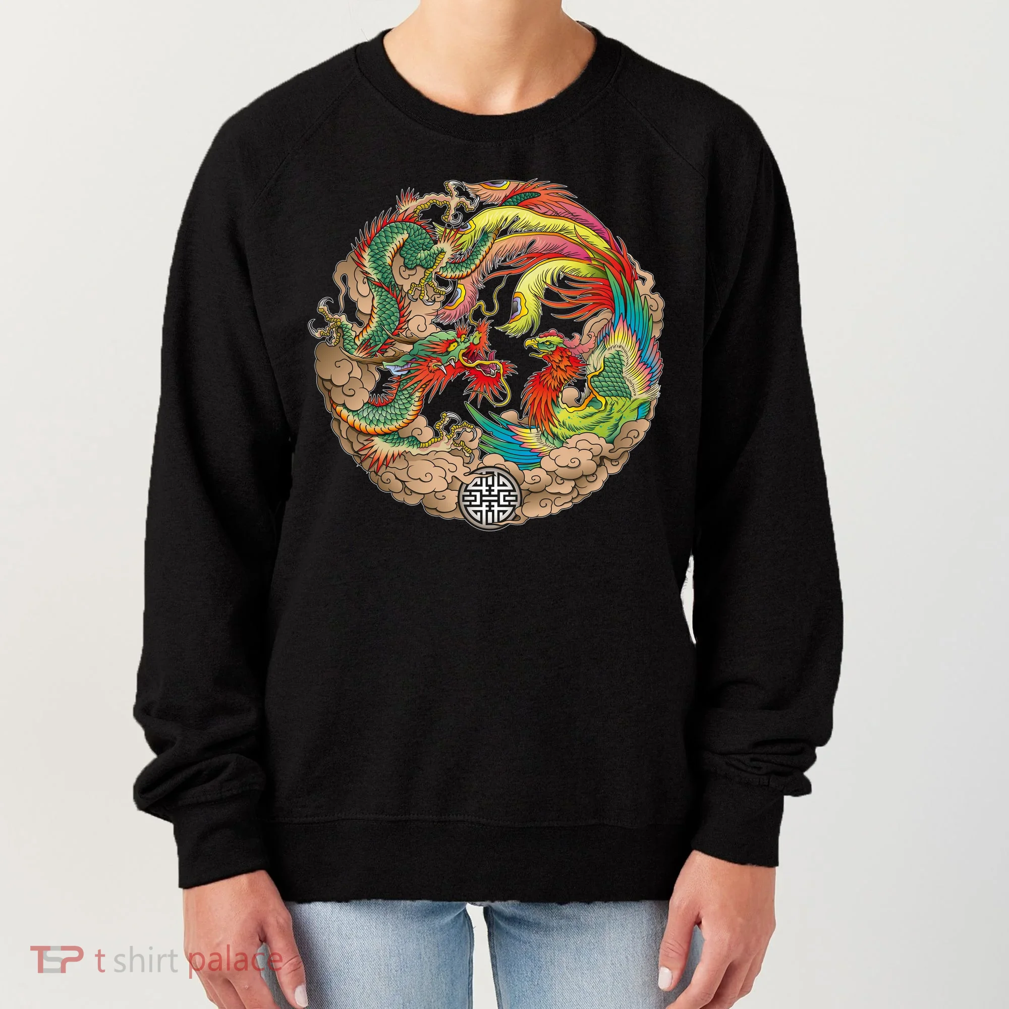 Chinese Dragon and Phoenix Yin Yang Women's Sweatshirt