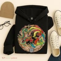 Chinese Dragon and Phoenix Yin Yang Hoodie thumb 4