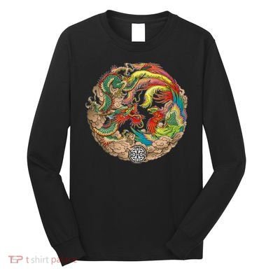 Chinese Dragon and Phoenix Yin Yang Long Sleeve Shirt