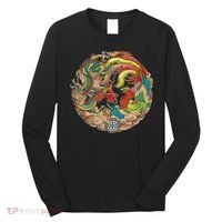 Chinese Dragon and Phoenix Yin Yang Long Sleeve Shirt thumb 0