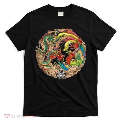 Chinese Dragon and Phoenix Yin Yang T-Shirt