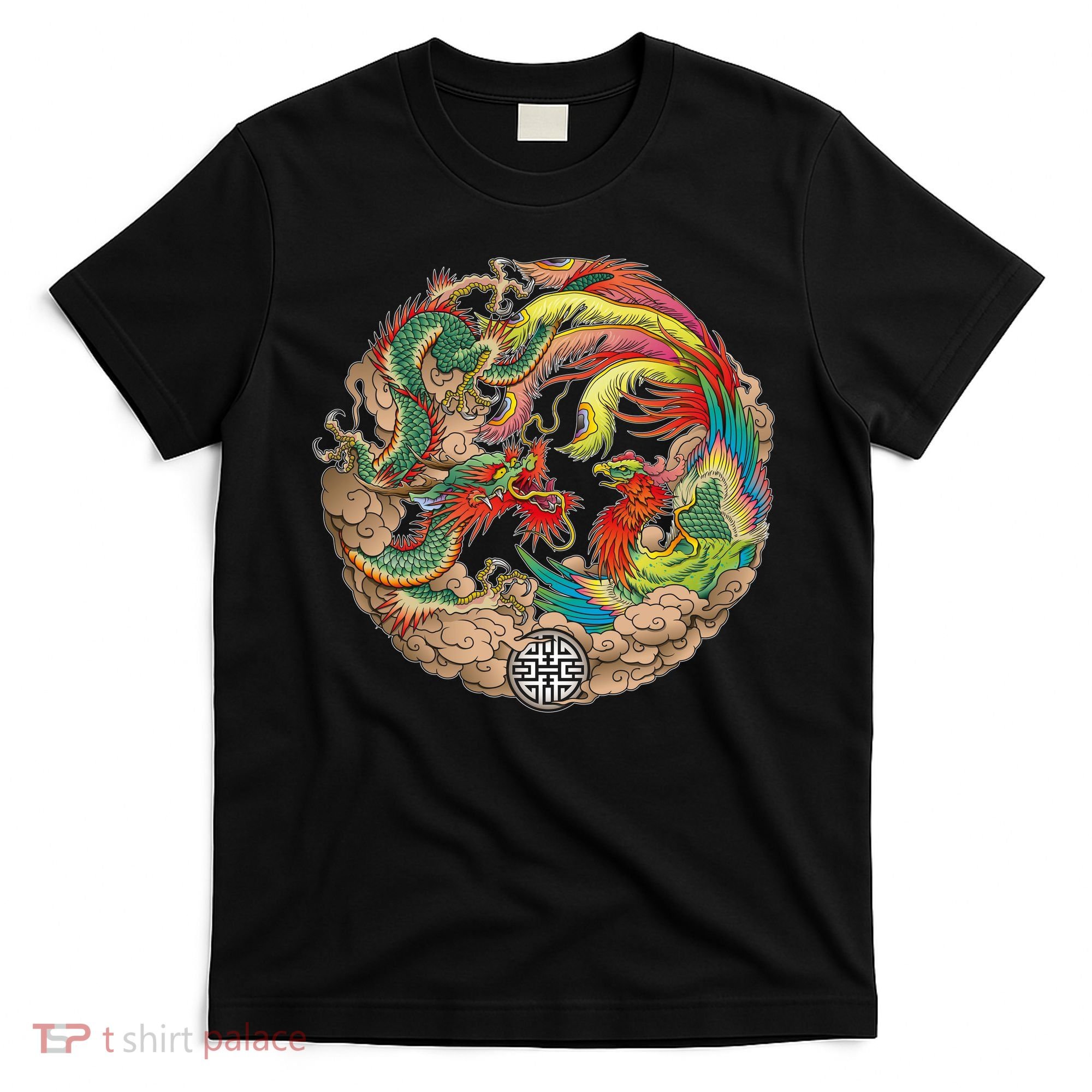 Chinese Dragon and Phoenix Yin Yang T-Shirt