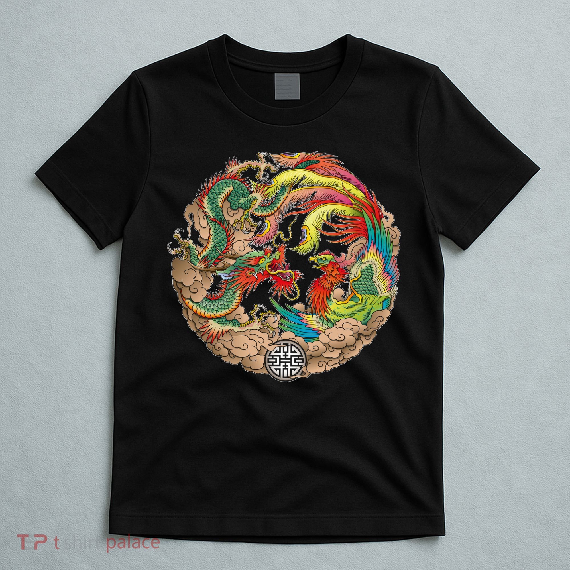 Chinese Dragon and Phoenix Yin Yang T-Shirt
