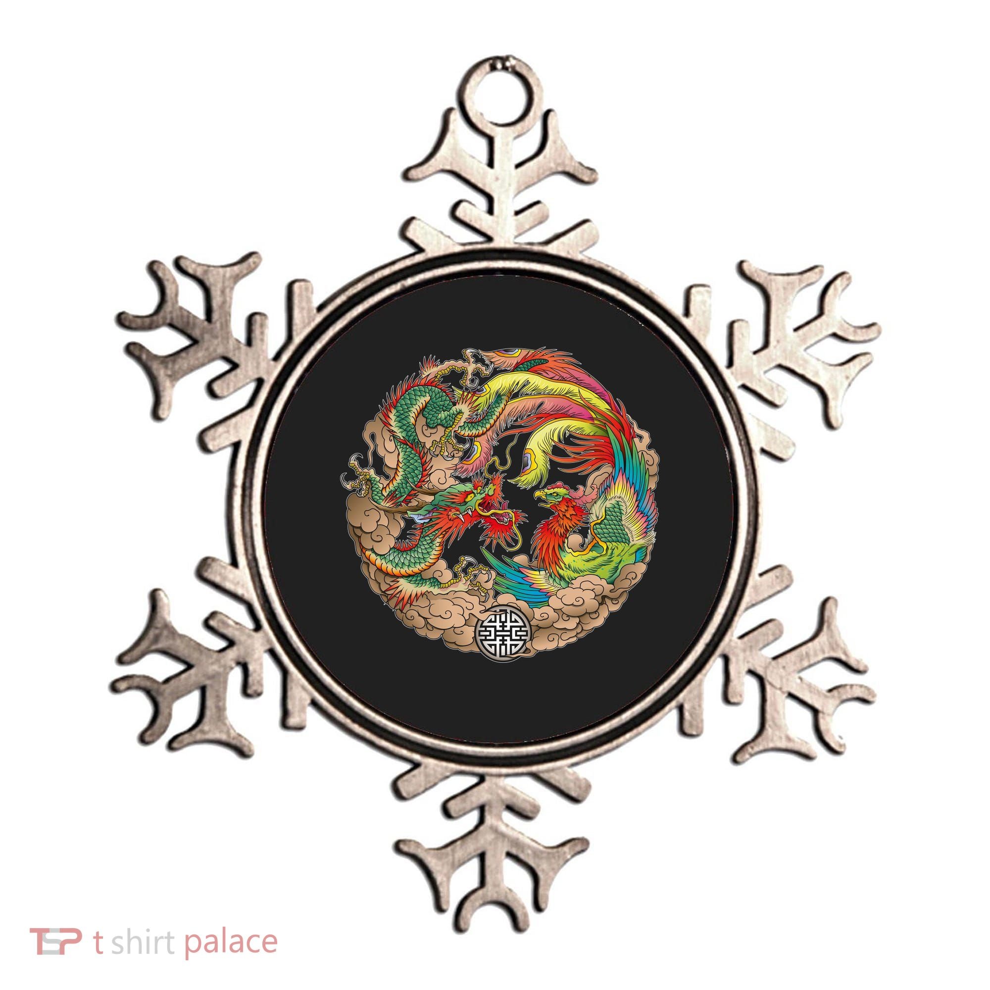 Chinese Dragon and Phoenix Yin Yang Ornament