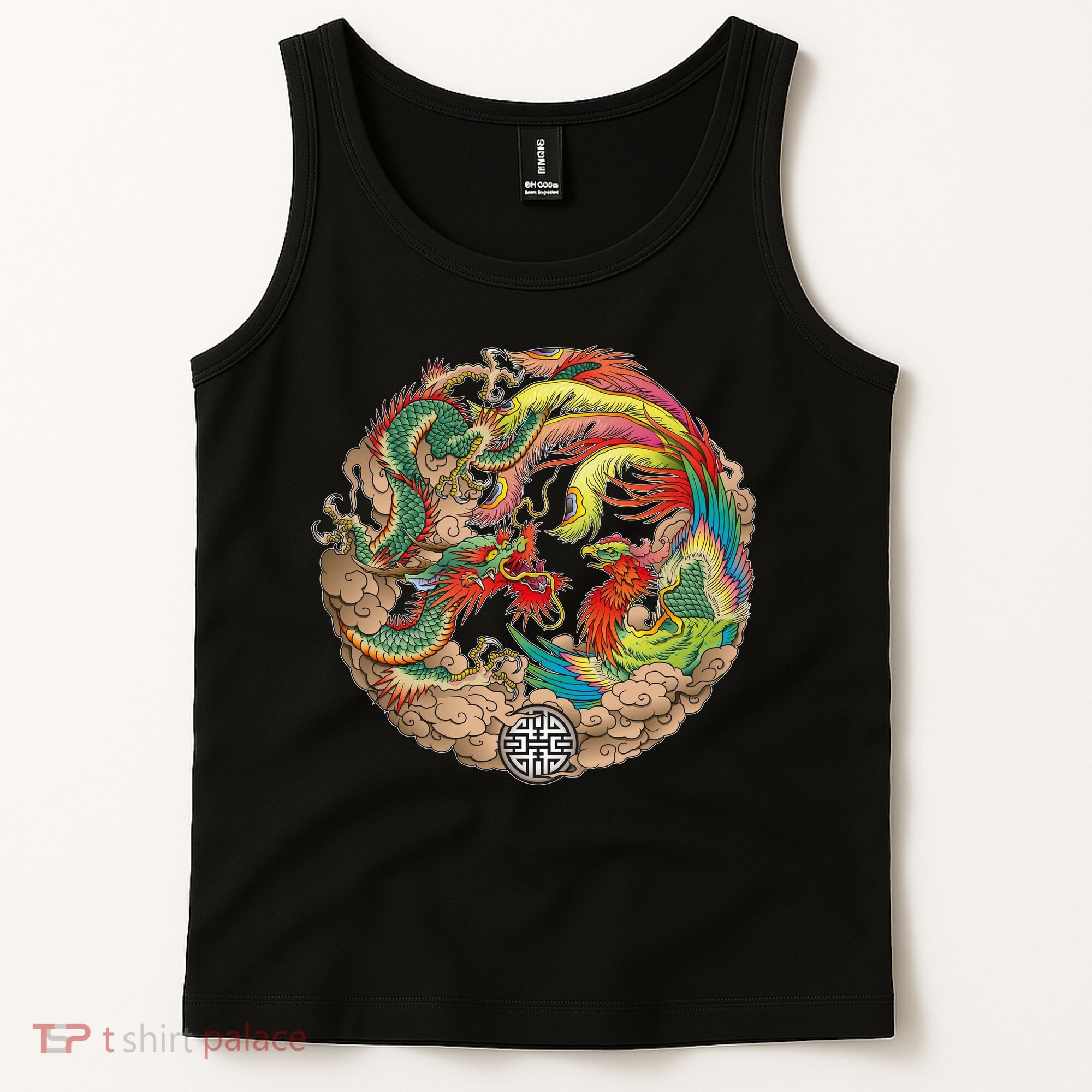 Chinese Dragon and Phoenix Yin Yang Tank Top