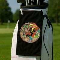 Chinese Dragon and Phoenix Yin Yang Golf Towel thumb 2