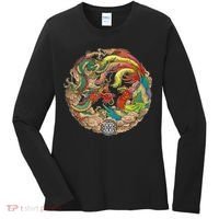 Chinese Dragon and Phoenix Yin Yang Women's Long Sleeve Shirt thumb 0