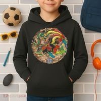 Chinese Dragon and Phoenix Yin Yang Kids Hoodie thumb 2