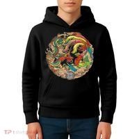 Chinese Dragon and Phoenix Yin Yang Kids Hoodie thumb 4