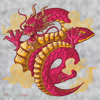 Chinese Dragon Creature The Baniff Cuffed Pom Beanie