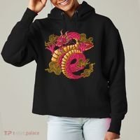 Chinese Dragon Creature Ladies Heavyweight Boxy Pullover Hoodie thumb 0