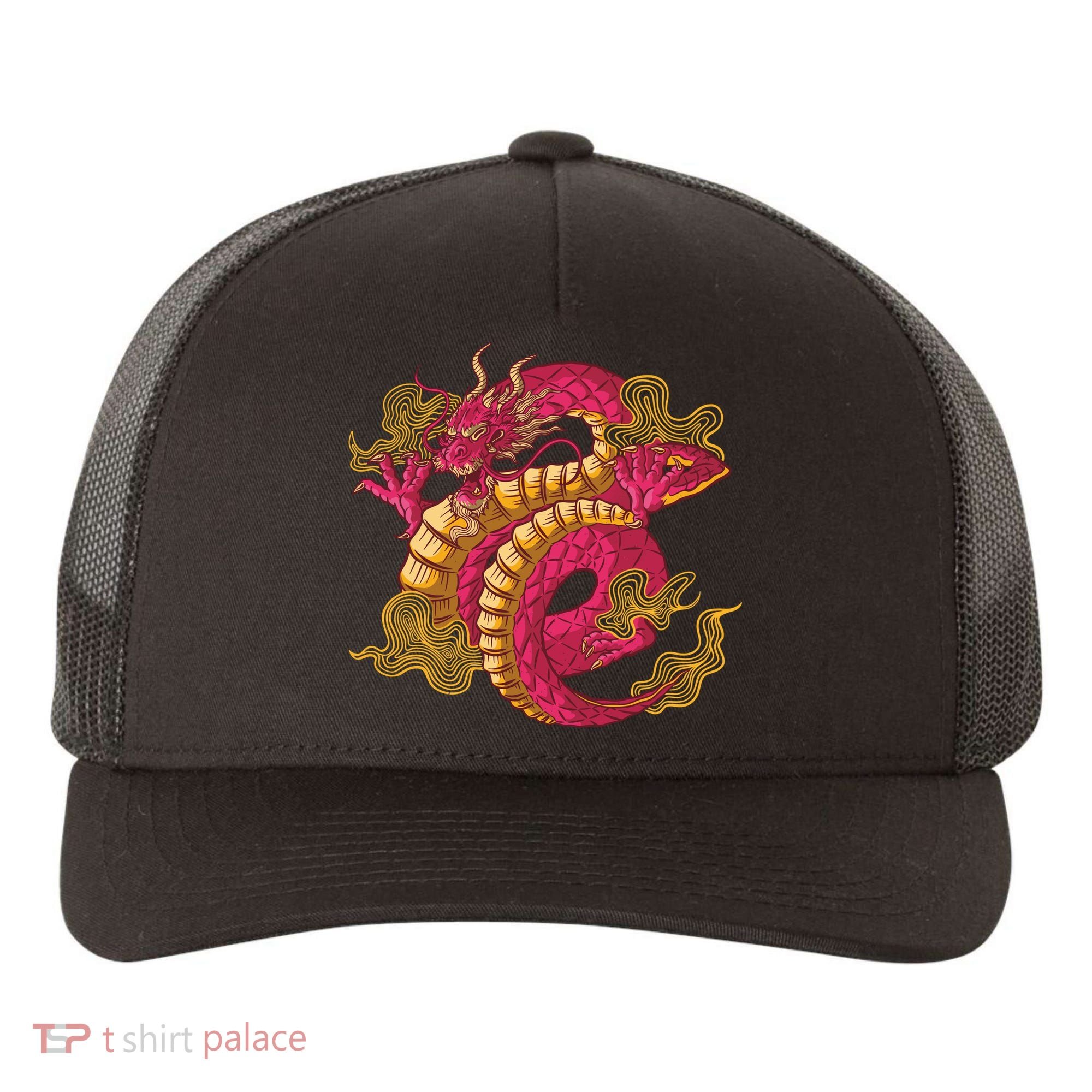 Chinese Dragon Creature Yupoong Adult 5-Panel Trucker Hat