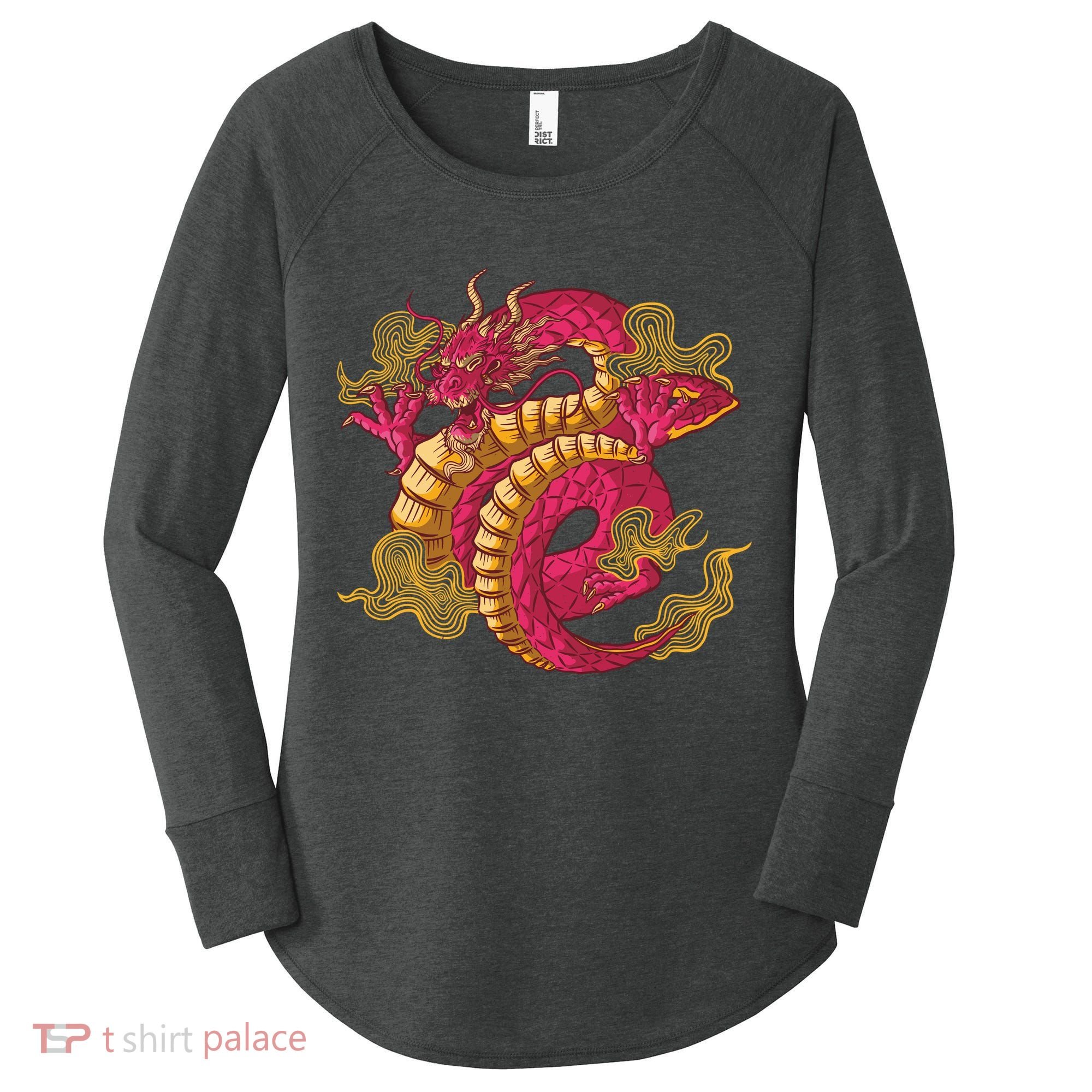 Chinese Dragon Creature Women's Perfect Tri Tunic Long Sleeve Shirt