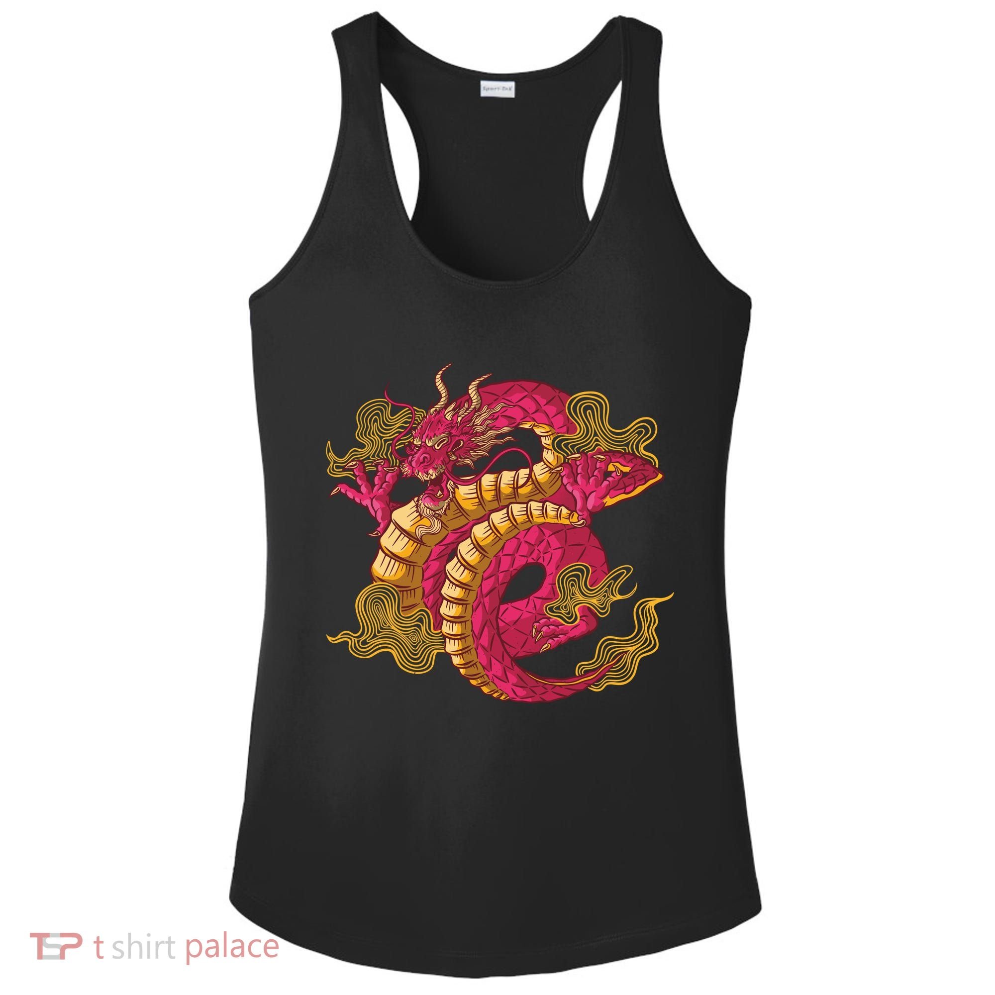 Chinese Dragon Creature Ladies PosiCharge Competitor Racerback Tank