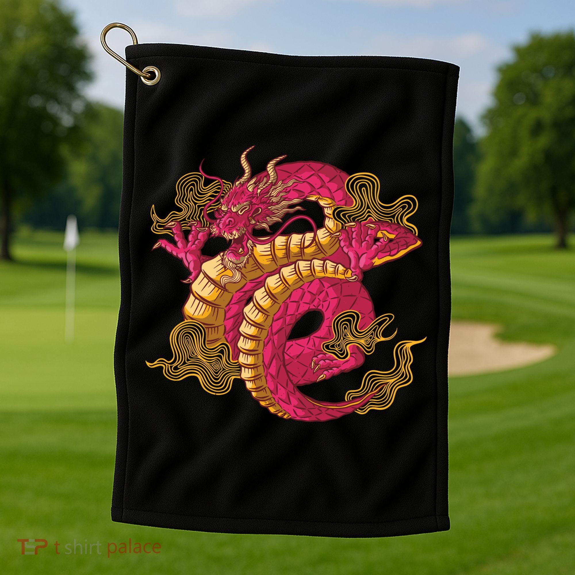 Chinese Dragon Creature Golf Towel