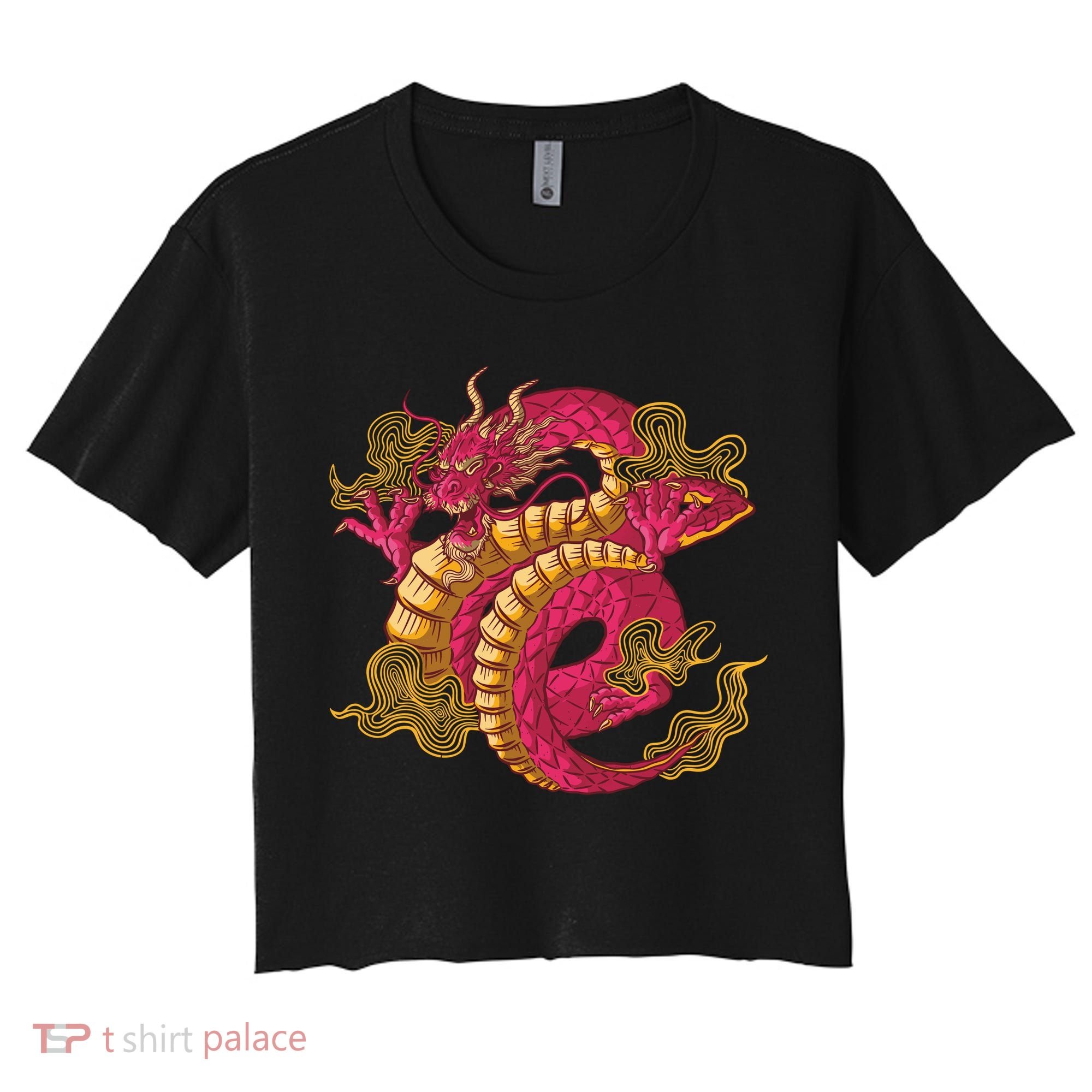 Chinese Dragon Creature Women's Crop Top Tee