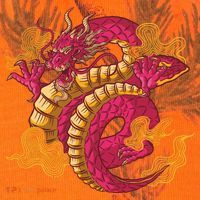 Chinese Dragon Creature Kati Licensed 12" Camo Cuffed Beanie thumb 2
