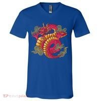 Chinese Dragon Creature V-Neck T-Shirt thumb 0