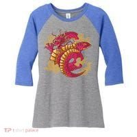 Chinese Dragon Creature Women's Tri-Blend 3/4-Sleeve Raglan Shirt thumb 0