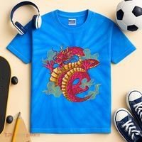 Chinese Dragon Creature Kids Tie-Dye T-Shirt thumb 2