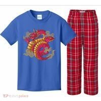 Chinese Dragon Creature Kids Plaid Pajama Set thumb 0