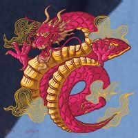 Chinese Dragon Creature Raglan Baseball Sleeve Shirt thumb 2