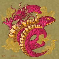 Chinese Dragon Creature Garment-Dyed Women's Muscle Tee thumb 6