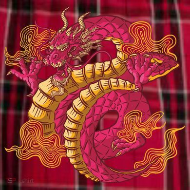 Chinese Dragon Creature Women's Flannel Plaid Pajama Pants