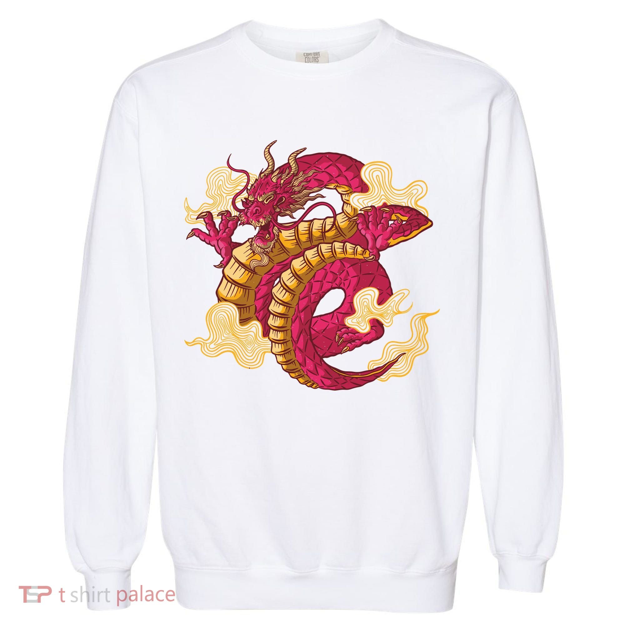 Chinese Dragon Creature Garment-Dyed Sweatshirt